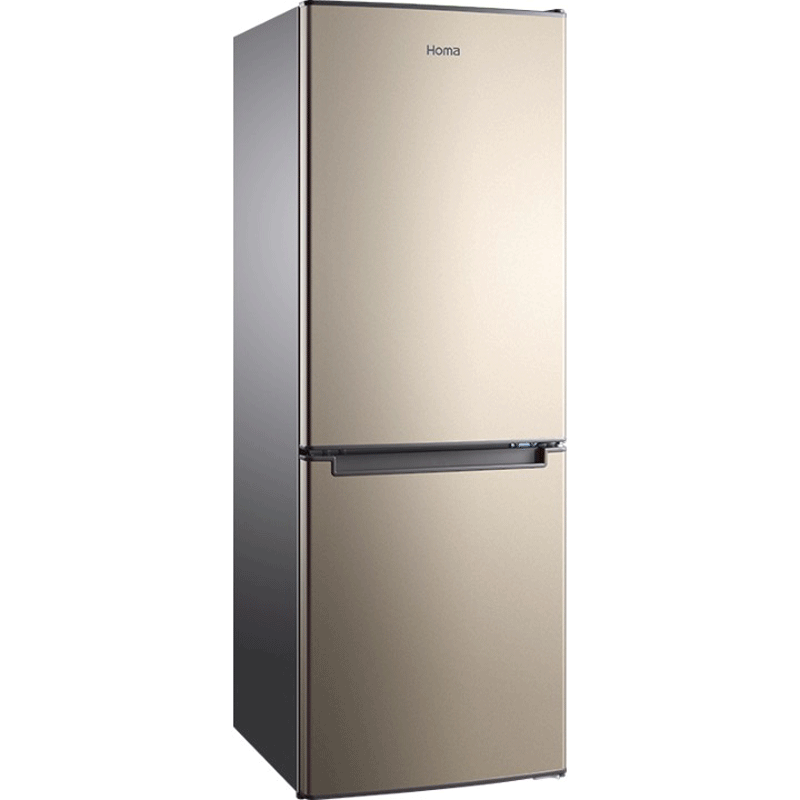 奥马homa172升双门冰箱家用租房冷藏冷冻节能bcd172mm金色