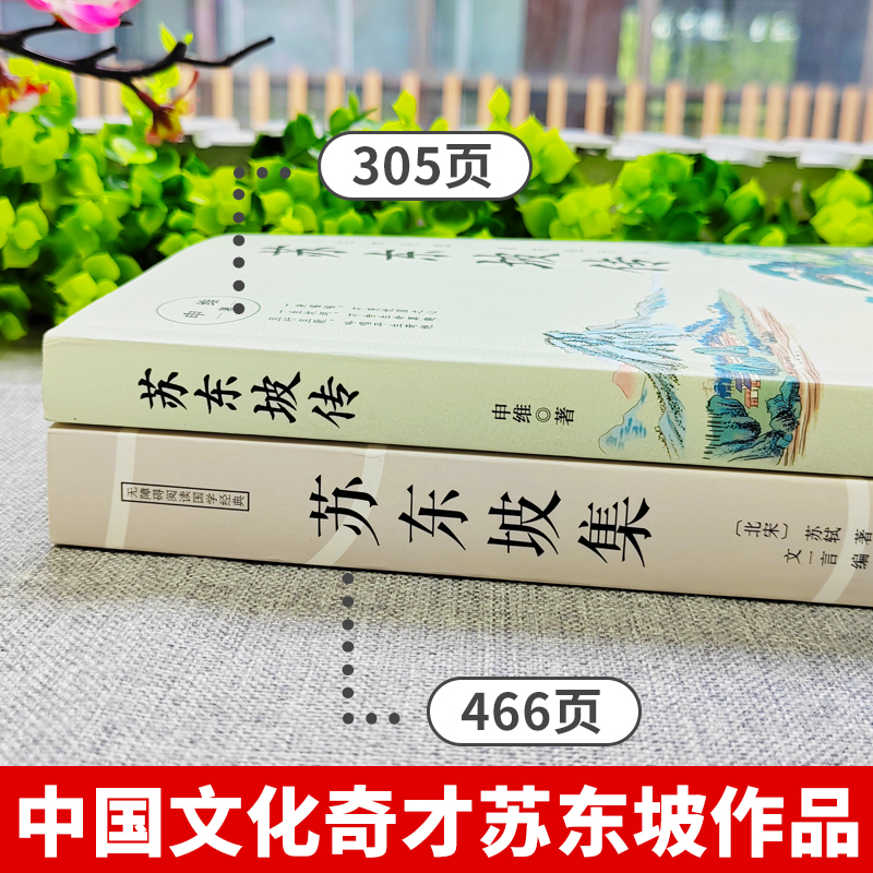 [全2册]苏东坡传+苏东坡集 [正版]2册 苏东坡传+苏东坡集 八年级课外阅读书目苏东坡苏轼诗词全集 中国古诗词鉴赏国学高清大图