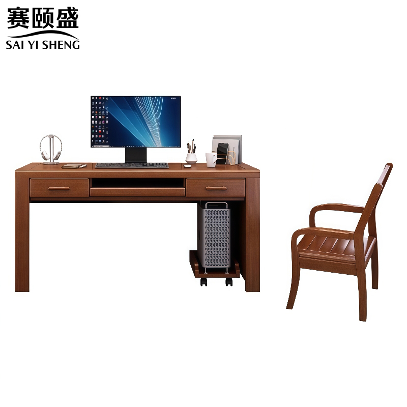 赛颐盛实木电脑桌高清大图