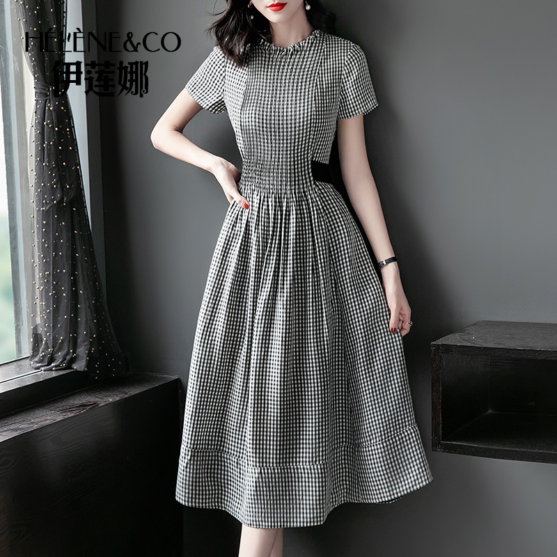 与牧唐装 民族服装 舞台服装 中式服装与牧伊莲娜格子连衣裙夏新款复古女装收腰显瘦典雅中长裙子567 价格图片品牌报价 苏宁易购与牧旗舰店