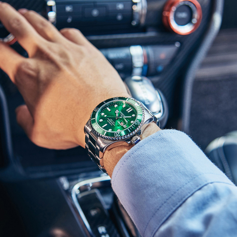 正品嘉年华Carnival手表新款男士全自动机械表 男表休闲双日历夜光水鬼表三锁扣上链表冠商务防水两不误腕表756高清大图