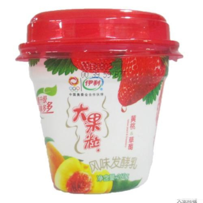 伊利单草莓果粒杯酸100g*8
