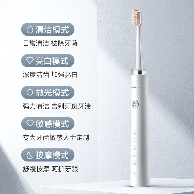 飞科博锐电动牙刷快充成人 PT1701皓月白高清大图