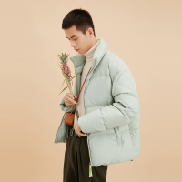 【一件5.5折券后参考价：657】GXG男装2020年冬季绿色立领羽绒服#10B11100710