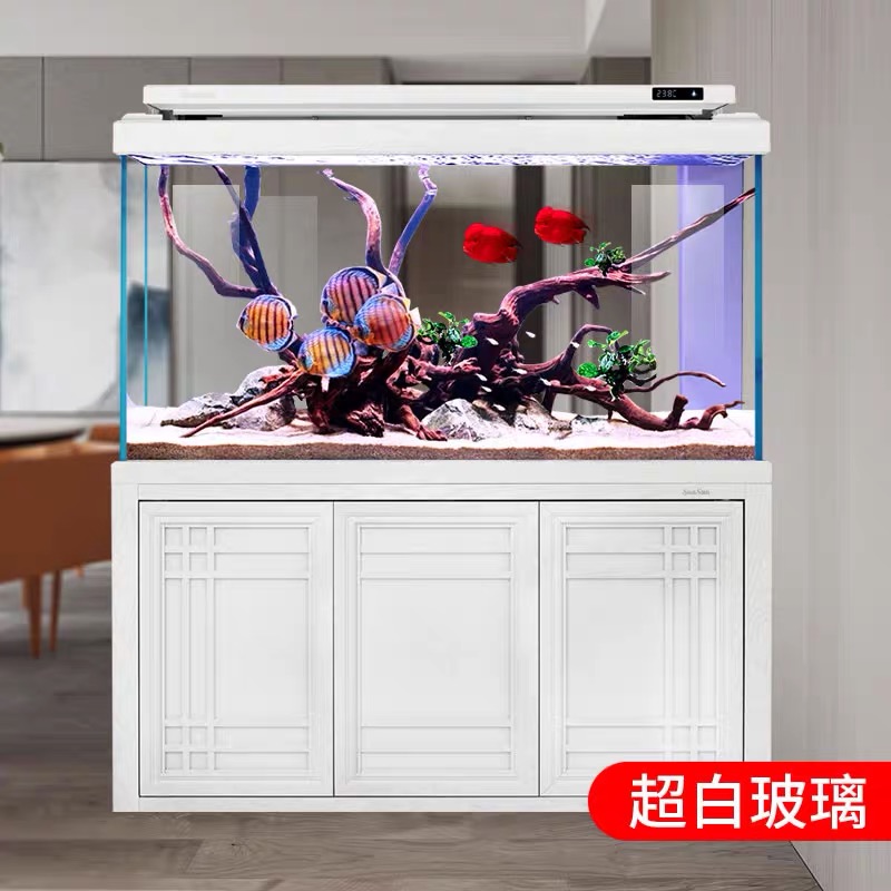 超白鱼缸水族箱客厅家用落地1.5米中大型底滤免换水生态鱼缸高清大图