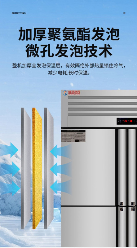 商用立式冷风柜 六门冷柜高清大图