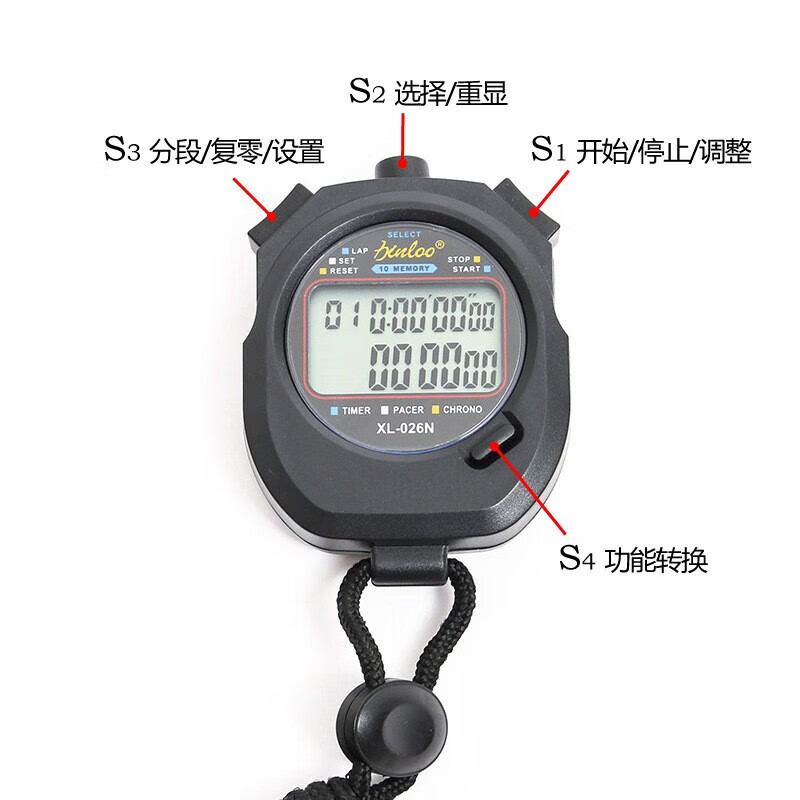 戈顿 秒表计时器 电子计数2排10道比赛运动防水体育游泳健身多功能高清大图