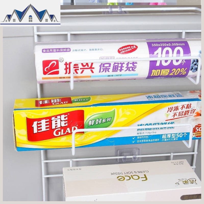 创意冰箱侧挂架厨房收纳调料置物架多功能保鲜膜挂钩架壁挂式 三维工匠高清大图