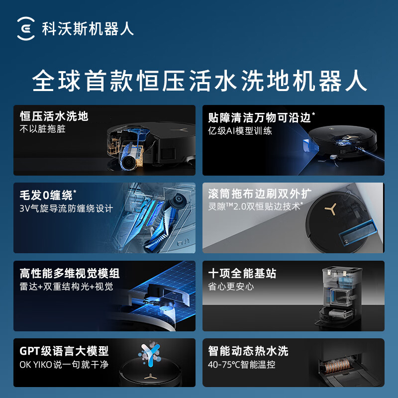 科沃斯X8PROPLUS AI扫地机器人恒压滚筒活洗洗地机器人扫拖一体自动清洗智能家用上下水版官方旗舰正品DEX56高清大图