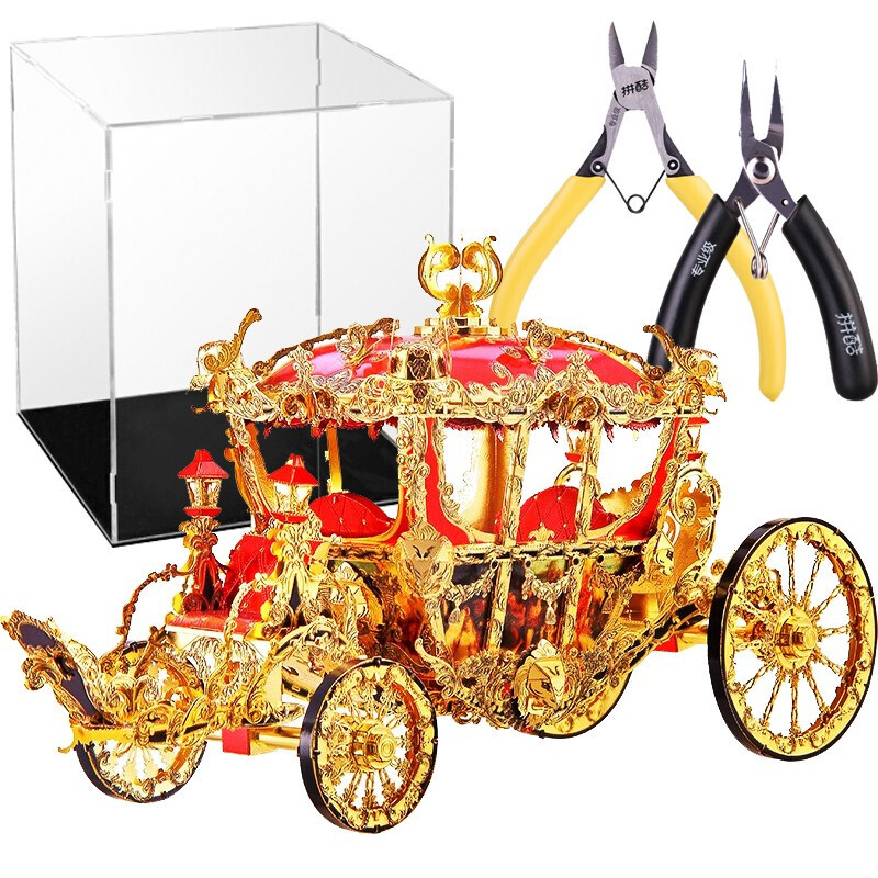 3d立体金属拼装拼插拼图模型diy手工玩具摆件创意礼品送女友公主马车