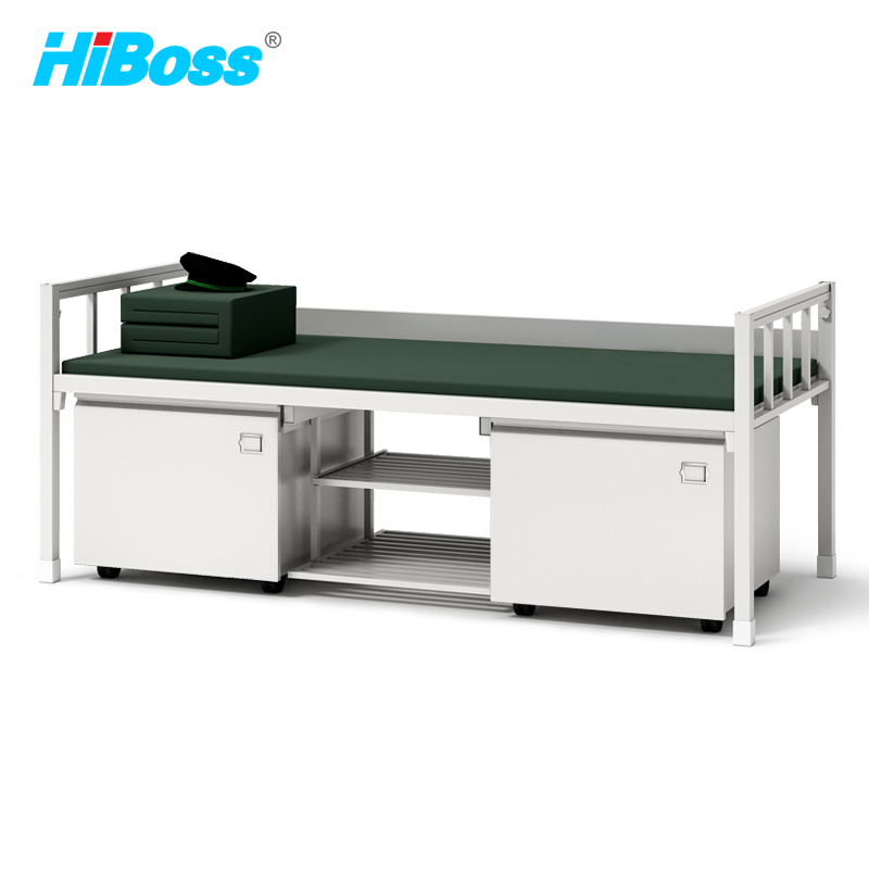 HiBoss 钢制铁架床JHJYO7宿舍家具公寓单人床单层床0.9米