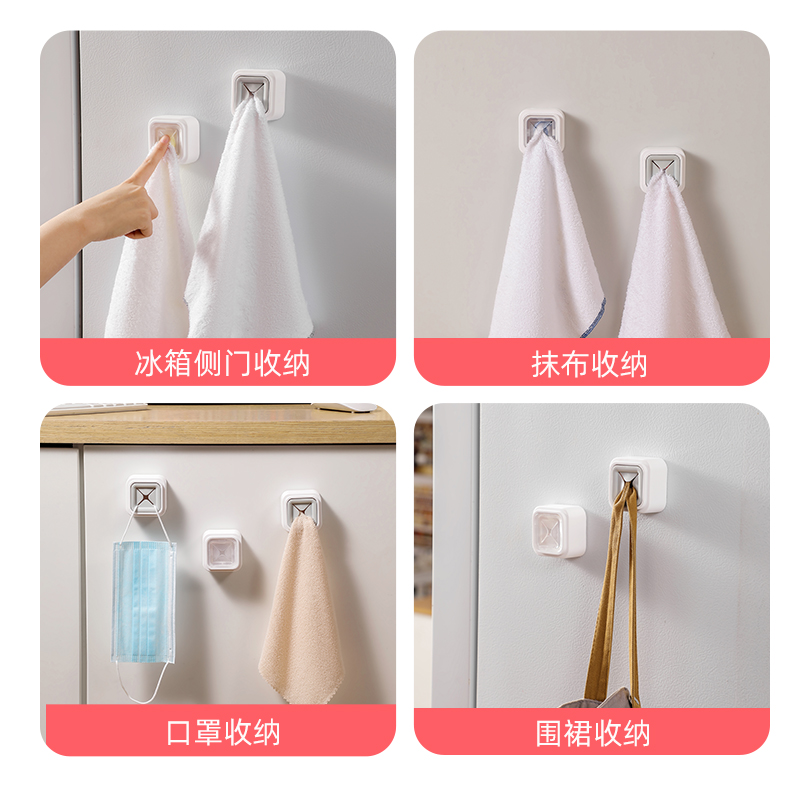 洗脸巾架壁挂式置物架浴室用品收纳免打孔挂架毛巾塞简易收纳挂钩厨房抹布塞高清大图