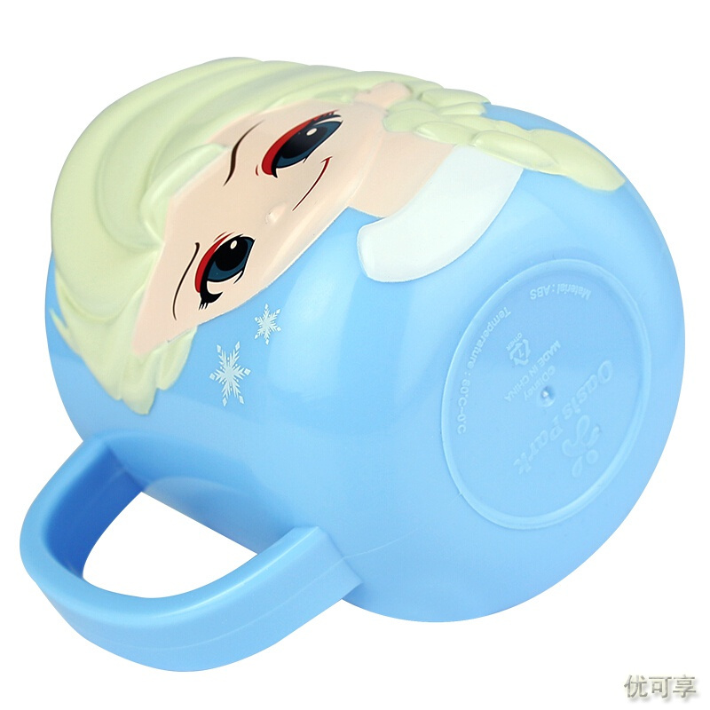 迪士尼婴儿童水杯 宝宝3D立体卡通可拆卸不锈钢牛奶杯 两用带盖250ML