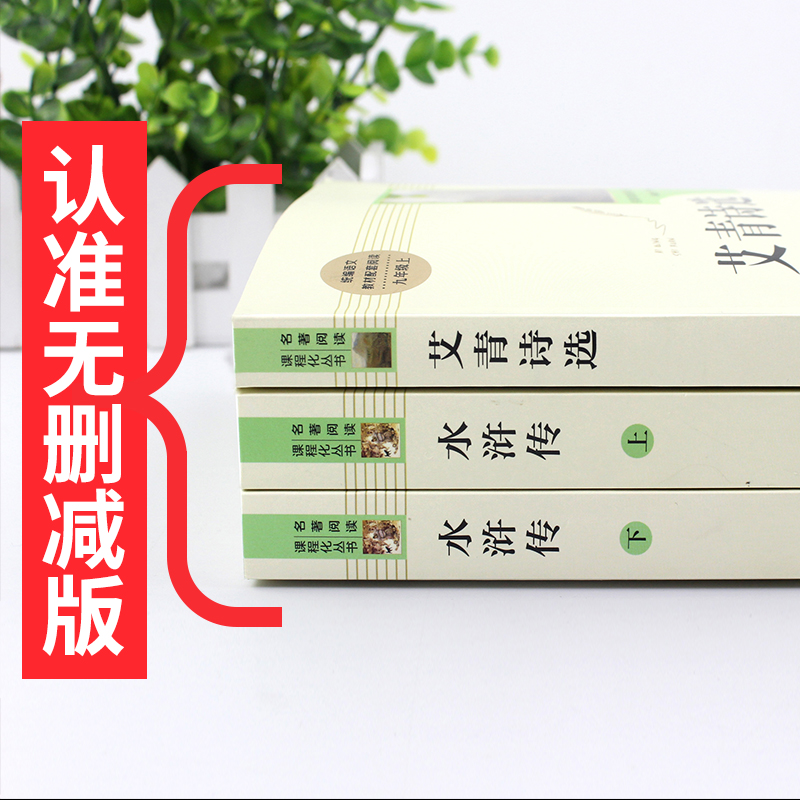 艾青诗选 [正版]艾青诗选水浒传原著完整版人民教育出版社 九年级bi读名著 初三语文课外阅读世界四大名著书籍 水浒传艾青高清大图