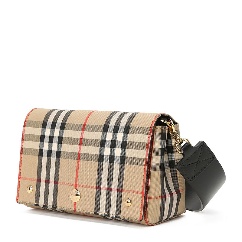 BURBERRY NOTE 口盖包 字母印字标 经典条纹织物 8026454