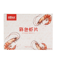 海狸先生网红虾片膨化休闲小零食150g*1盒彩色鲜虾片自己炸(休闲零食)