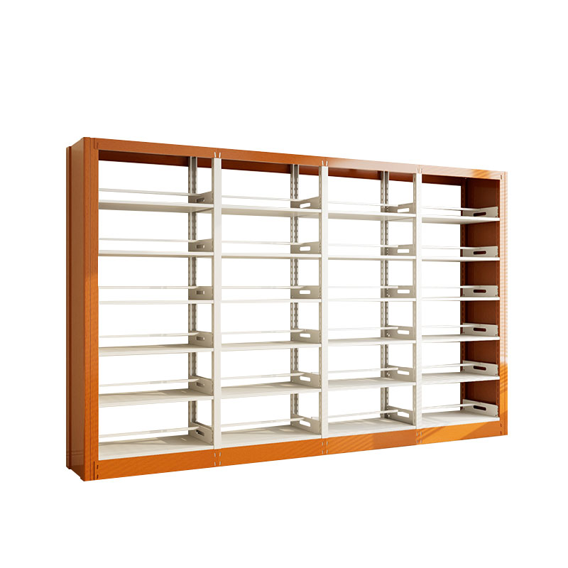 臻远ZY4072634 钢制书架黄色资料架 双面6层一列四组 3700*450*2000mm高清大图