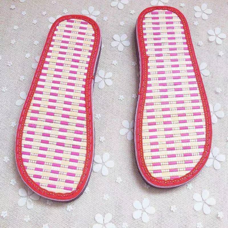 5双装孺子牛手工编织鞋底古藤竹凉底防滑夏季凉拖鞋底批发5双装古藤