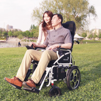 迈德斯特电动轮椅智能全自动老人折叠轻便小残疾人代步车四轮便携可折叠-高靠背全躺款-12AH锂电池-续航约17公里