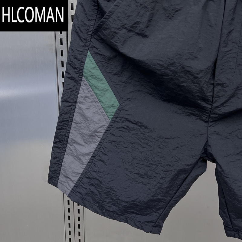 HLCOMAN夏季冰丝短裤男士休闲薄款速干运动裤潮牌ins痞帅百搭五分裤子男高清大图