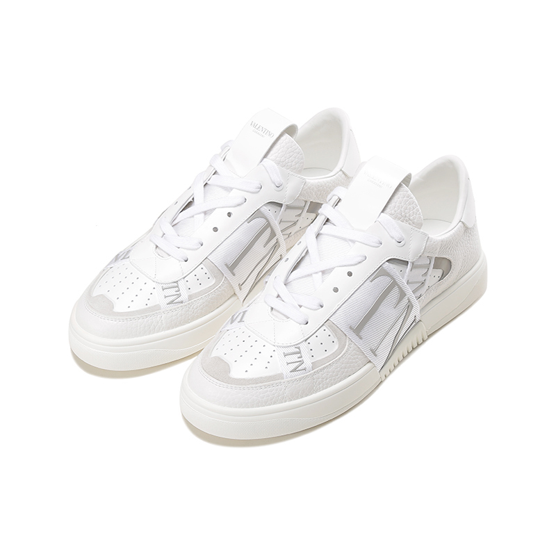 valentino华伦天奴男士皮革织物vl7n系带休闲鞋运动鞋板鞋小白鞋1y2