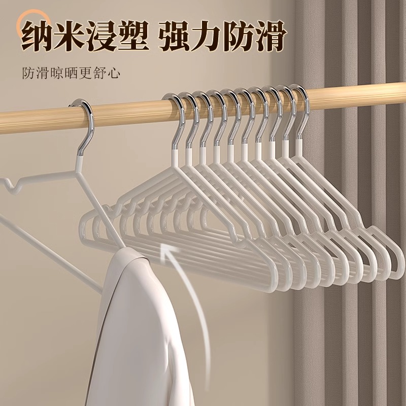 [补贴10%]衣架家用挂衣无痕防滑晾衣架学生宿舍用防肩角晒衣撑凉大衣服架子高清大图
