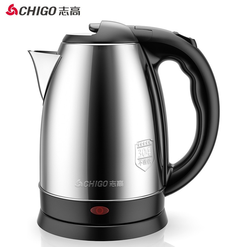 志高(CHIGO)电水壶食品级304不锈钢1.8L电热水壶1500W家用烧水壶宿舍开水壶办公室ZD18A-708银色
