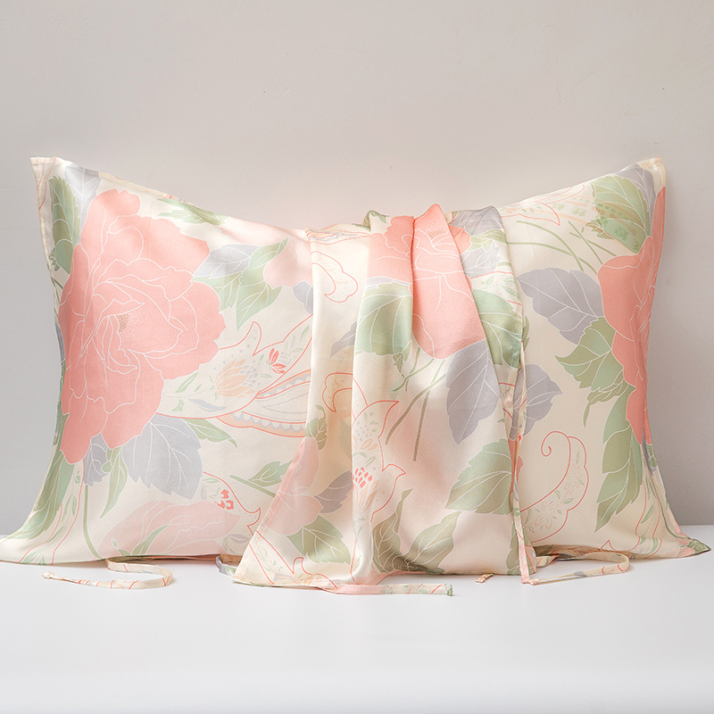 诗贝妮真丝枕巾100桑蚕丝枕头巾纯色学生丝绸枕巾套单人