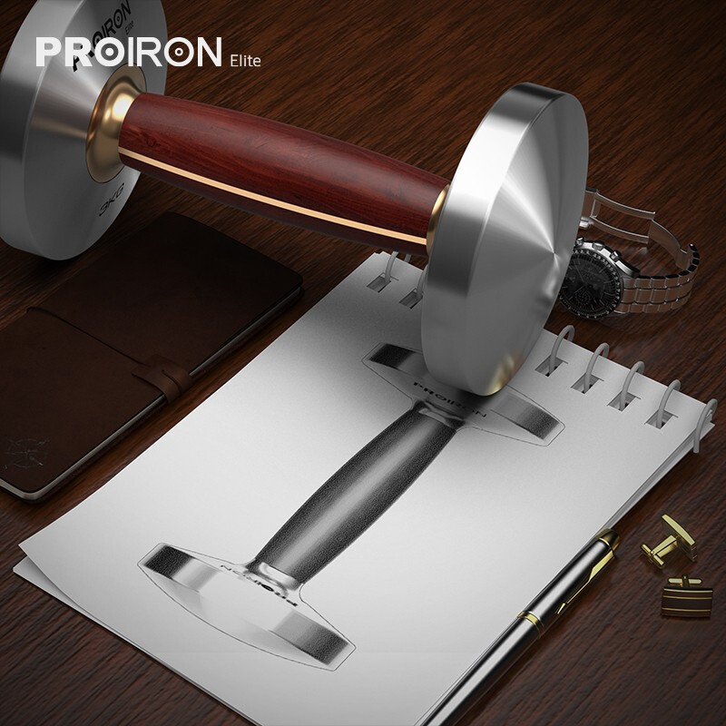 PROIRON普力艾 科檀木铜钢哑铃可订制家用办公室商务健身创意礼物摆件 科檀木铜钢古典款14kg/单只高清大图