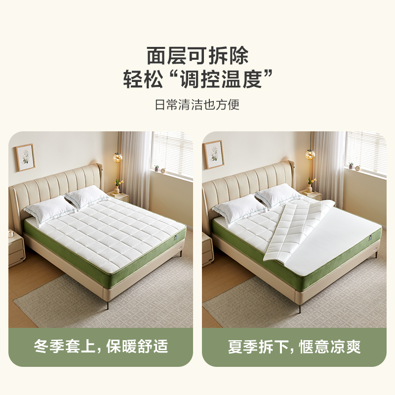 全友家居弹簧床垫护脊护腰可拆洗偏硬外套卧室双人席梦思高清大图