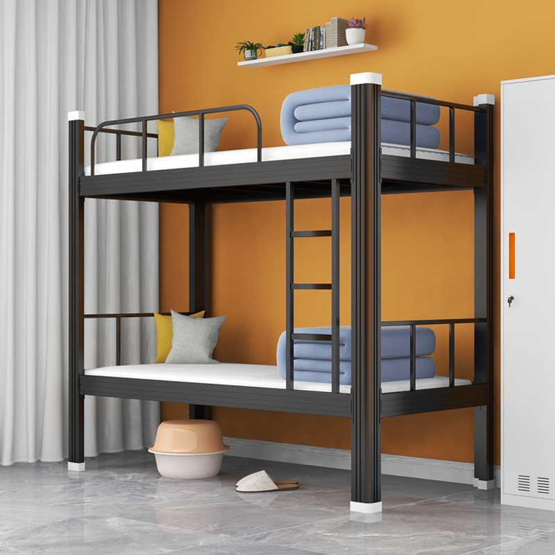 苏久顺铁床上下床钢木床宿舍床黑色高1800长2000宽1000