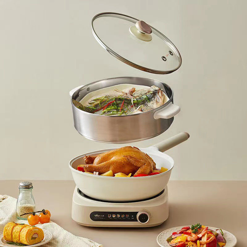 小熊电火锅分体设计可颠锅多功能炒菜多用途电炒锅DCG-A28L1高清大图