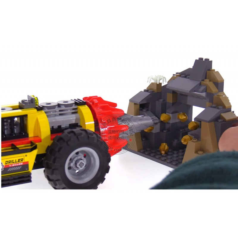 城市组工程系列重型采矿场钻孔机专家基地车兼容乐高拼装积木玩具