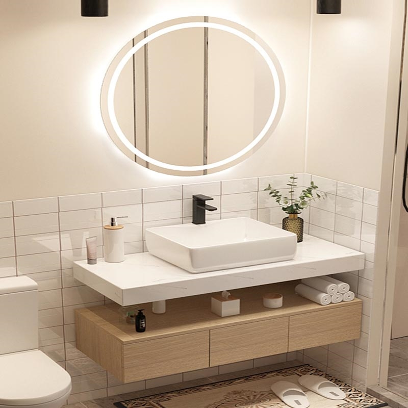 它墅浴室柜洗脸面盆柜组合主卧卫生间厕所洗漱台陶瓷一体小户型洗手池