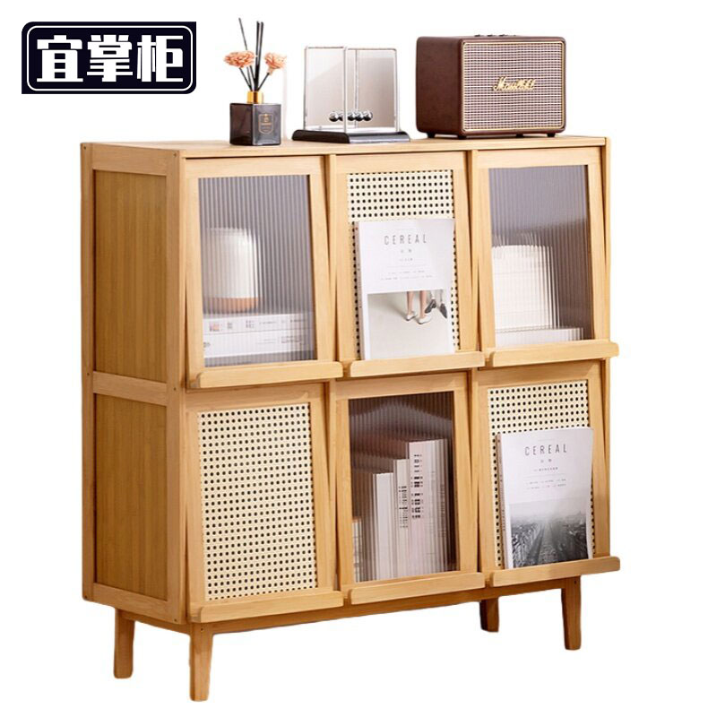 宜掌柜 书柜展示柜 书柜展示柜二层六门 台