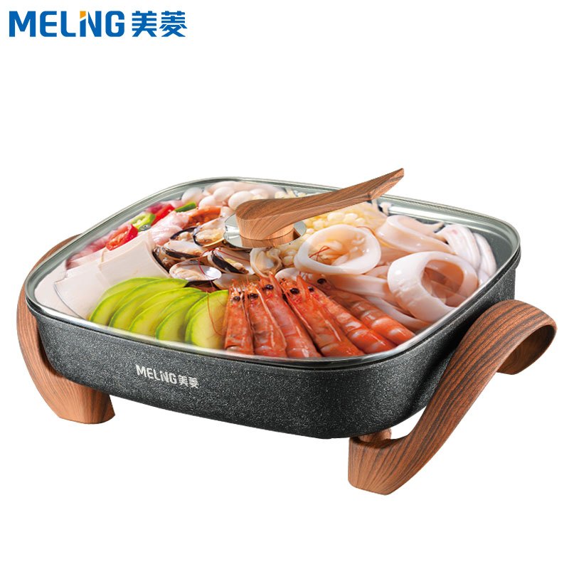 美菱(MEILING)电火锅 MTA-7-38 电煮锅 五档大火力 多用途不沾锅 6.5L大容量 可煎烤 电蒸锅 电热锅