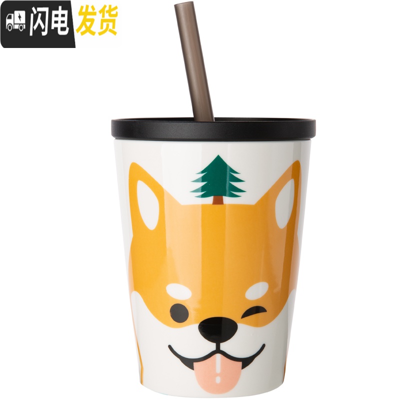 三维工匠可爱陶瓷杯子女学生带盖勺马克杯网红情侣水杯创意超大容量咖啡杯高清大图