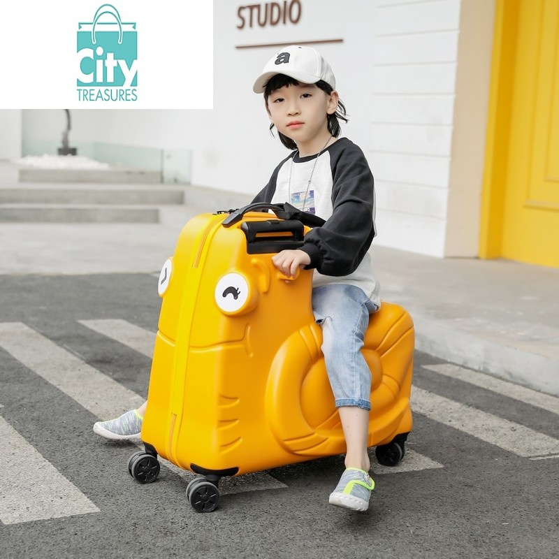 bangdou儿童拉杆箱20男骑行旅行箱子女万向轮宝宝可坐可骑行李箱包24