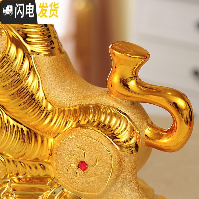 三维工匠金牛陶瓷存钱罐十二生肖牛储钱罐大号超大成人创意个性储蓄罐摆件 大号牛气冲天金牛（送红垫）_516