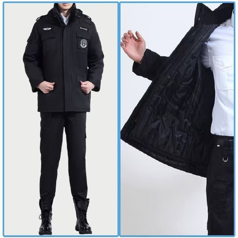 路安保安检服棉大衣带贴牌件高清大图