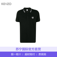 [直营]Kenzo 高田贤三 男士黑色纯棉虎头图案短袖POLO衫 F005PO0014BA-99