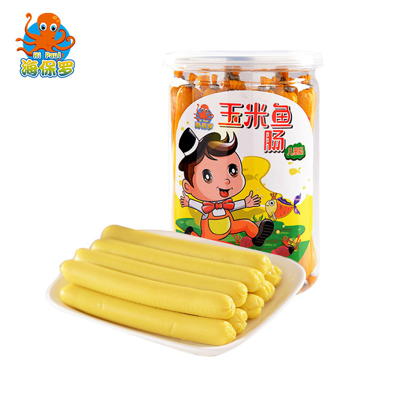 海保罗深海玉米儿童食品300g(15g*20支)桶装鱼肉肠 12个月以上孩子吃