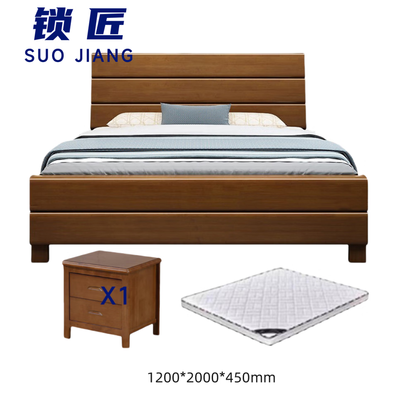 锁匠 简约时尚木质床高清大图