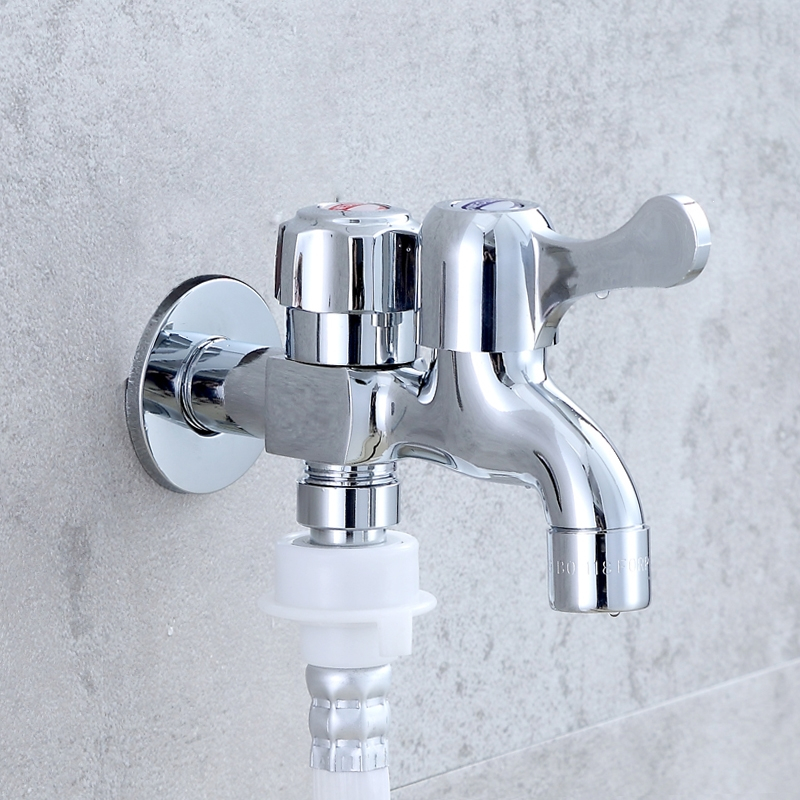 闪电客洗衣机水龙头一进二出家用多功能专用三通4分双头两用一分二水