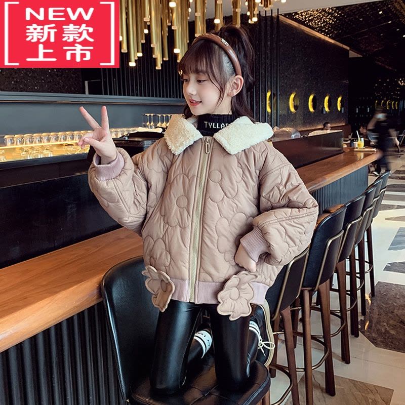 可莉允女童外套秋装2022新款儿童洋气加厚棉衣秋冬款夹棉时髦保暖棒球服棉服图片