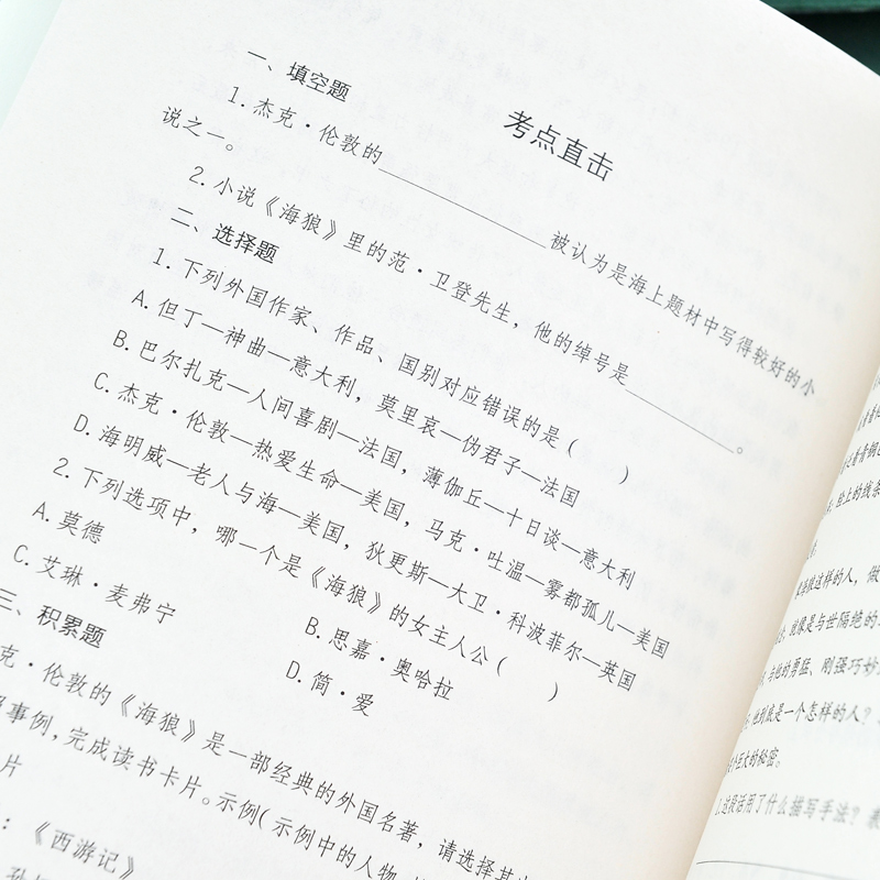 海狼 [正版]带考题 海狼书 原著 美杰克伦敦著 小学生初中生语文世界名著小说书籍 名作名家导读核心系列图书 hx高清大图