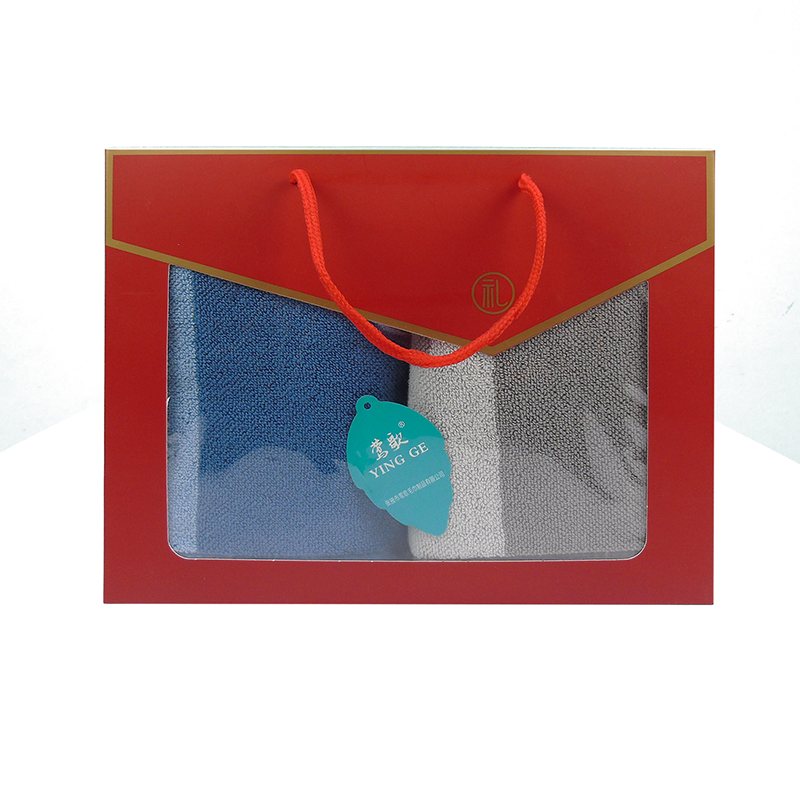 莺歌精梳极限32股运动汇毛巾75*35(灰,蓝二色120g*2两条装)盒