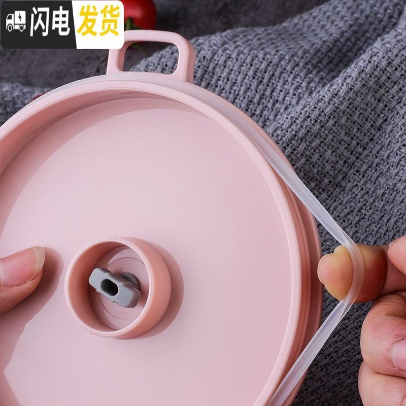 三维工匠304不锈钢学生保温饭盒碗带盖上班族简约圆形成人便当盒便携饭缸 1000北欧蓝