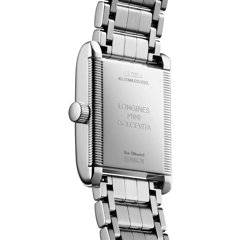 Longines/浪琴女士石英瑞士腕表xmm银色矩形表盘不锈钢表带高清大图