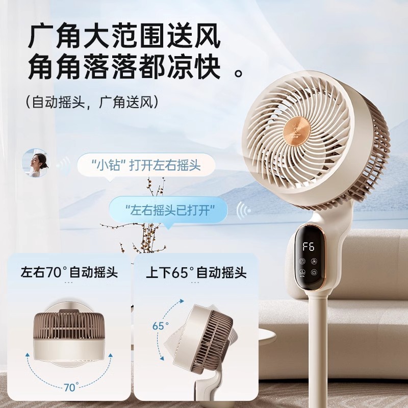 钻石牌空气循环扇电风扇家用落地扇[Ai智能语音遥控款]抗菌扇叶+3D循环风高清大图